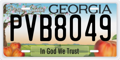 GA license plate PVB8049