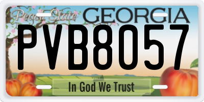 GA license plate PVB8057