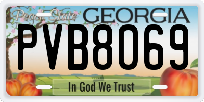 GA license plate PVB8069