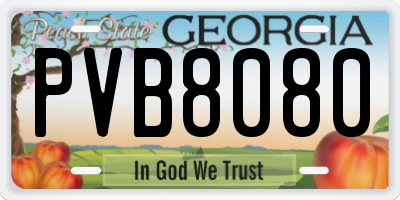 GA license plate PVB8080
