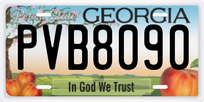 GA license plate PVB8090