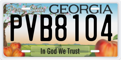 GA license plate PVB8104