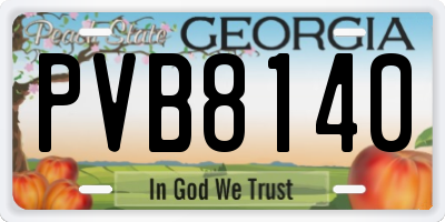 GA license plate PVB8140