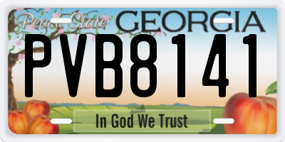 GA license plate PVB8141