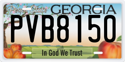 GA license plate PVB8150
