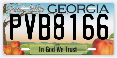 GA license plate PVB8166