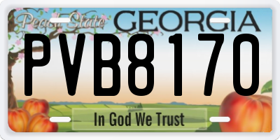 GA license plate PVB8170