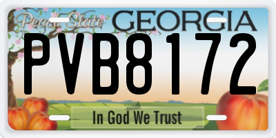 GA license plate PVB8172
