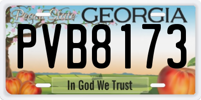 GA license plate PVB8173