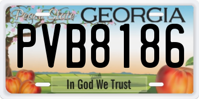 GA license plate PVB8186