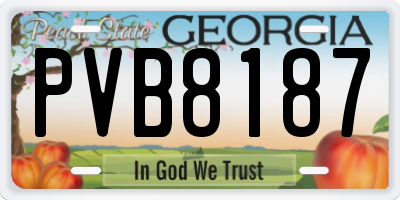 GA license plate PVB8187
