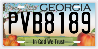 GA license plate PVB8189
