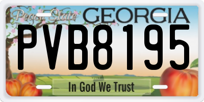 GA license plate PVB8195