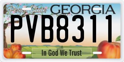 GA license plate PVB8311