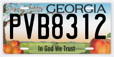 GA license plate PVB8312
