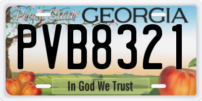 GA license plate PVB8321