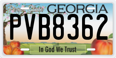 GA license plate PVB8362
