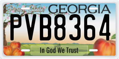 GA license plate PVB8364