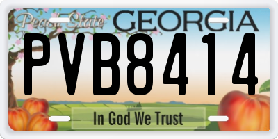 GA license plate PVB8414