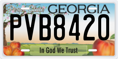 GA license plate PVB8420