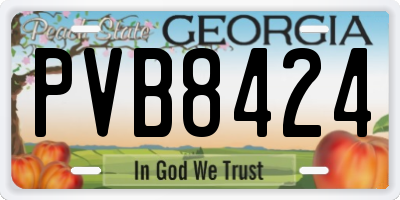 GA license plate PVB8424