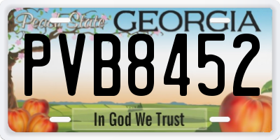 GA license plate PVB8452