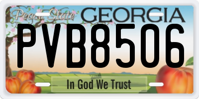GA license plate PVB8506