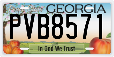 GA license plate PVB8571