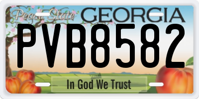 GA license plate PVB8582