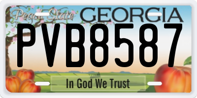 GA license plate PVB8587
