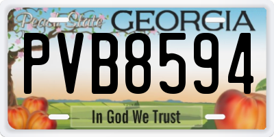 GA license plate PVB8594