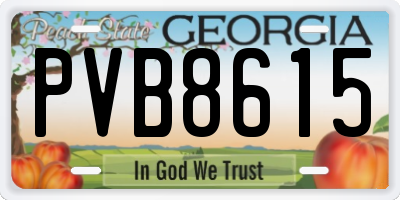 GA license plate PVB8615