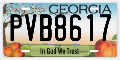 GA license plate PVB8617
