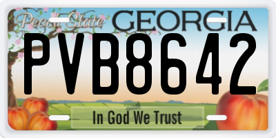 GA license plate PVB8642