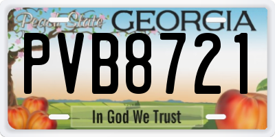 GA license plate PVB8721