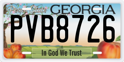 GA license plate PVB8726