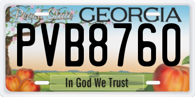 GA license plate PVB8760