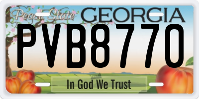 GA license plate PVB8770