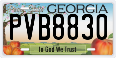 GA license plate PVB8830