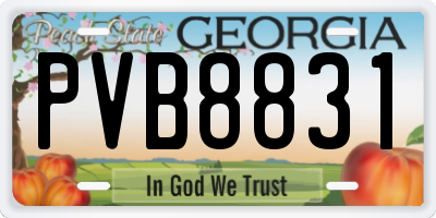 GA license plate PVB8831