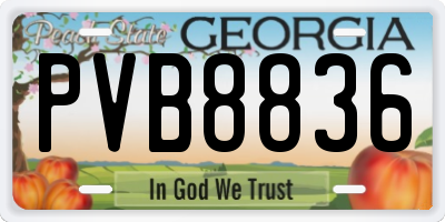 GA license plate PVB8836