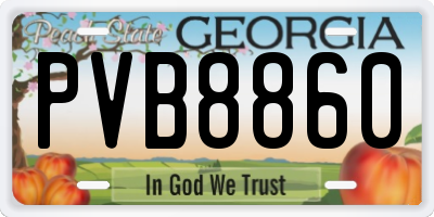 GA license plate PVB8860