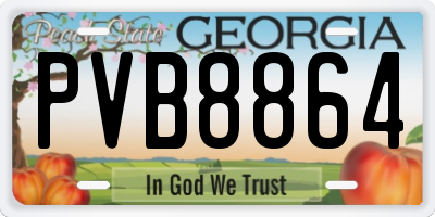 GA license plate PVB8864