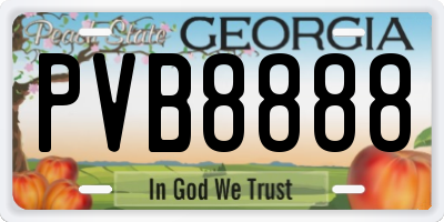 GA license plate PVB8888
