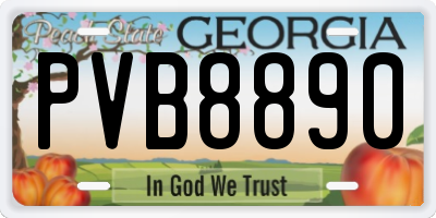 GA license plate PVB8890