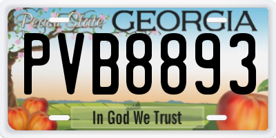 GA license plate PVB8893