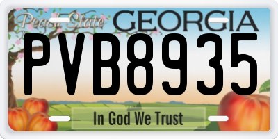 GA license plate PVB8935