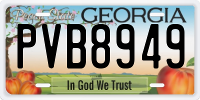GA license plate PVB8949