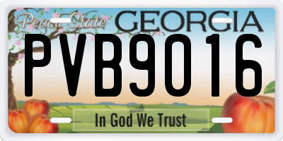 GA license plate PVB9016