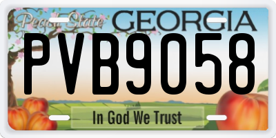 GA license plate PVB9058